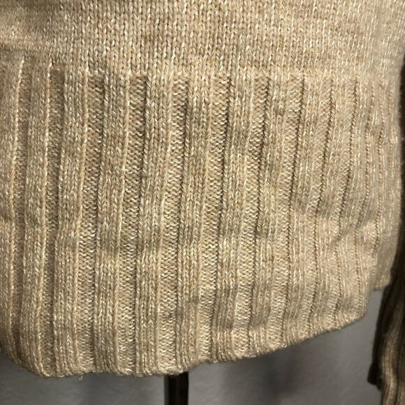 Yansi Fugel tan cream camel wool silk blend turtleneck sweater size Medium - Picture 15 of 16